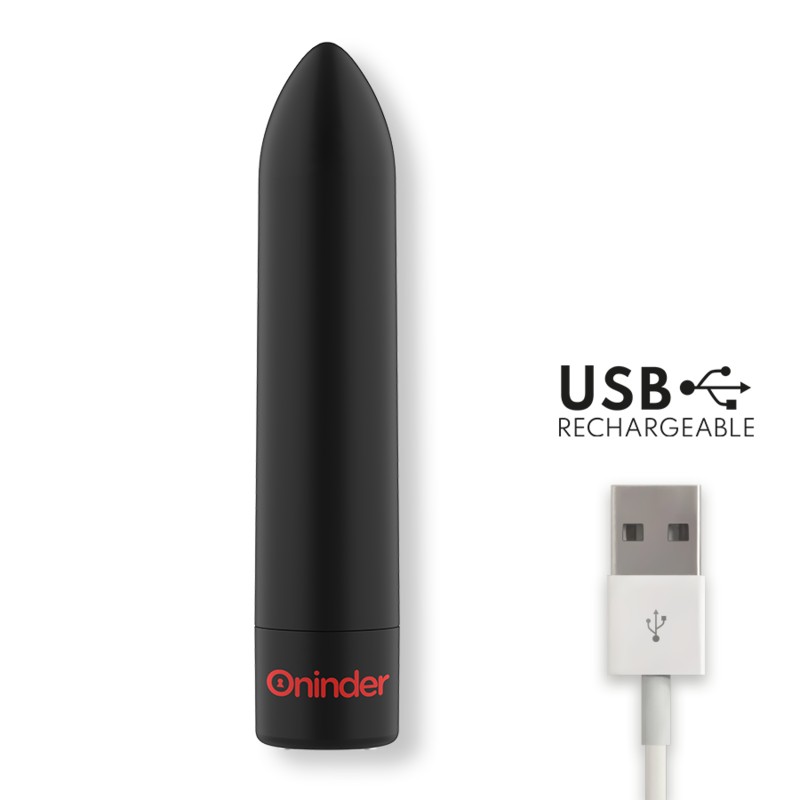 Oninder - Berlin Vibratore Bullet Nero 9 Modalità 8,5 X 2 Cm - App Gratuita