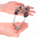 Kink - Pinze per Capezzoli Trifoglio Giapponese Con Catena Argento 30 Cm