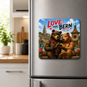 LOVE FROM BERN Kühlschrankmagnet  in der Küche an einem Kühlschrank.webp