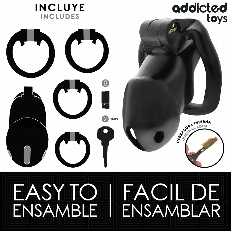 Addicted Toys Locked Mindnight Cell Penis Cage Size M