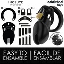 Addicted Toys Locked Obsidian Hold Penis Cage Size M