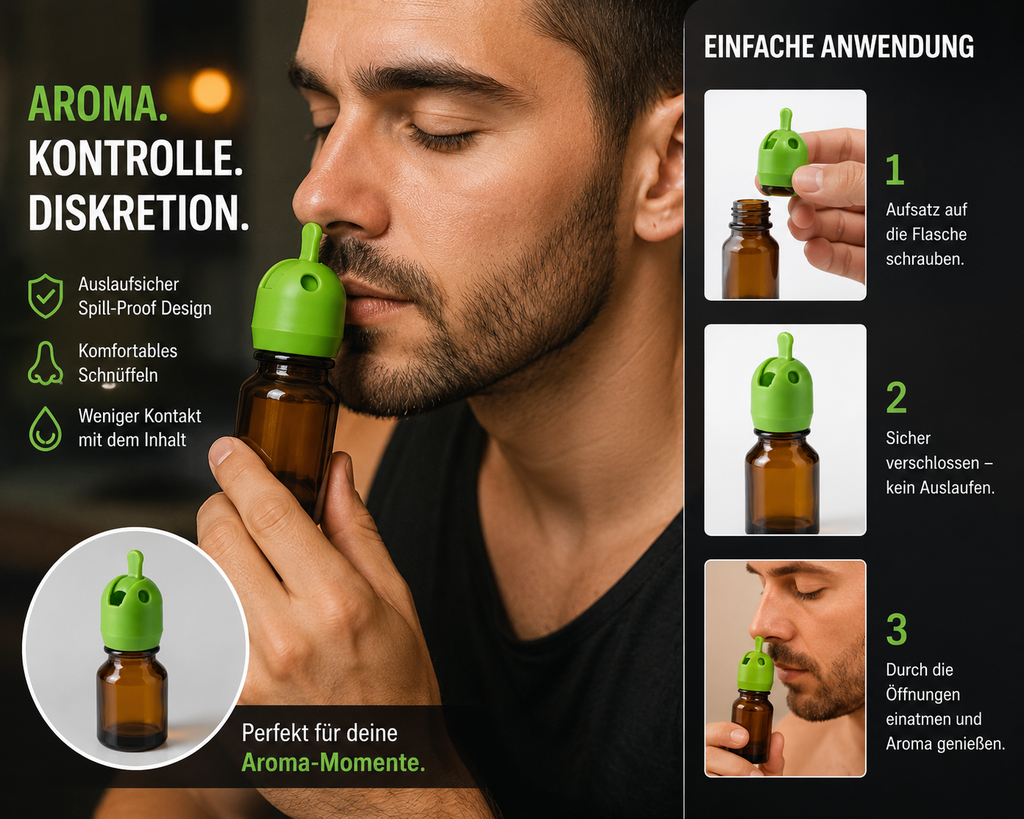 Poppers Spill-Proof Cap Grün – Sauber schnüffeln ohne Verschütten.webp