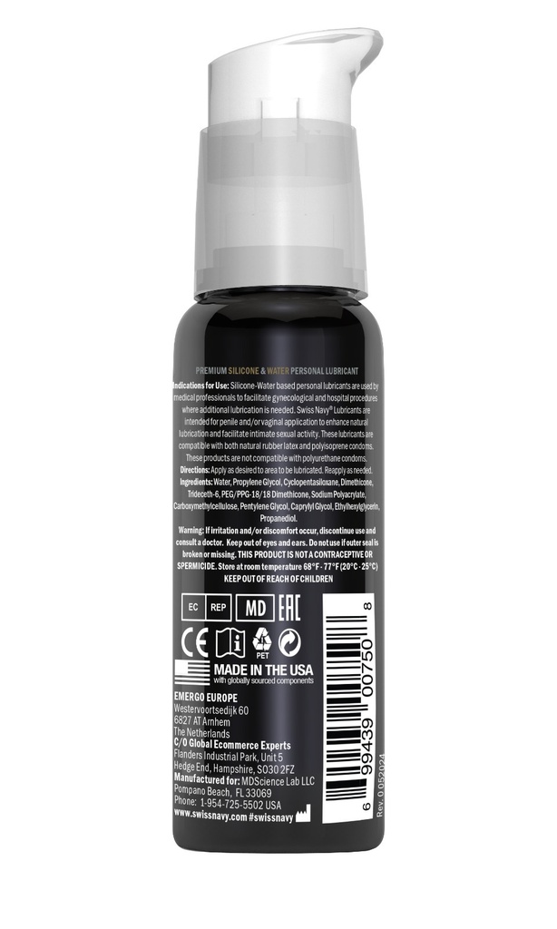 Swiss Navy Silicone and Water Hybrid Lubricant 60ml