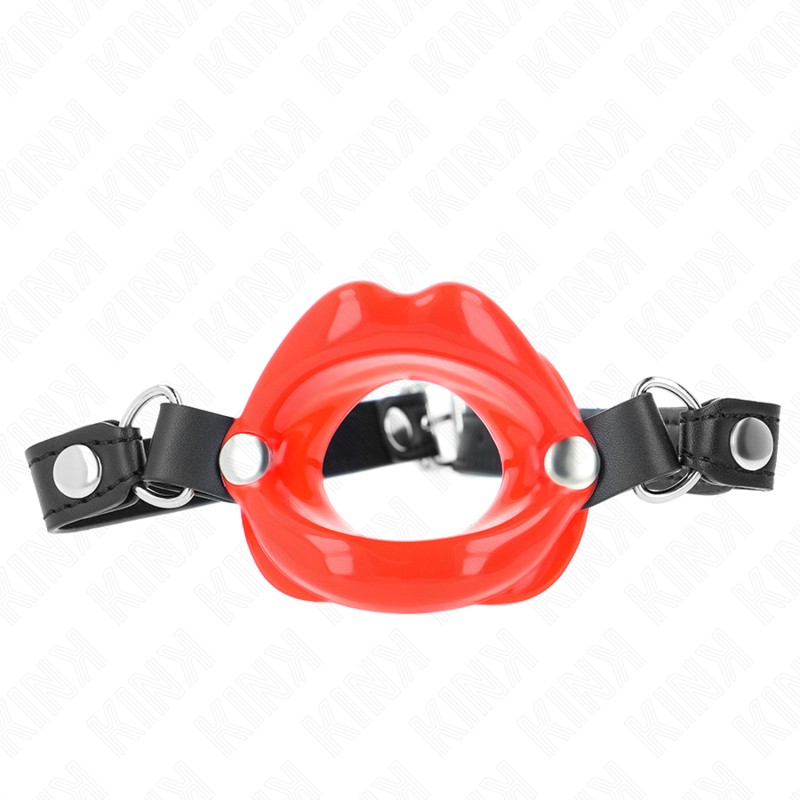 Kink Lippenknebel 8 cm – Rot mit Kunstlederriemen (verstellbar)