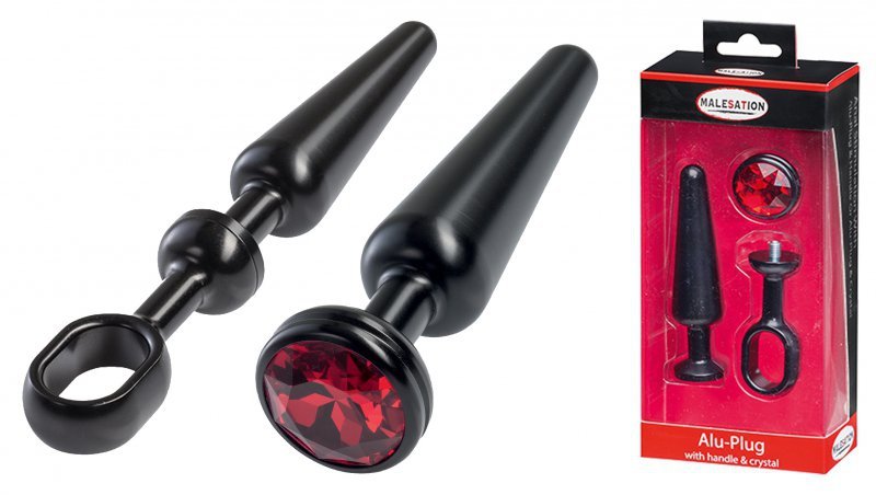 MALESATION Alu-Plug with Handle & Crystal Medium