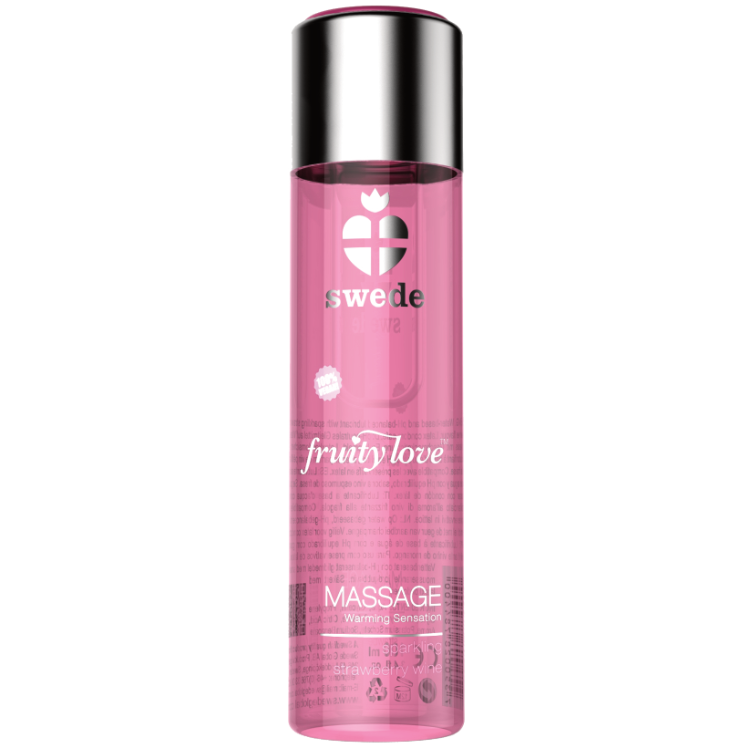 SWEDE Fruity Love Massageöl mit wärmendem Effekt (Erdbeere, 150 ml)
