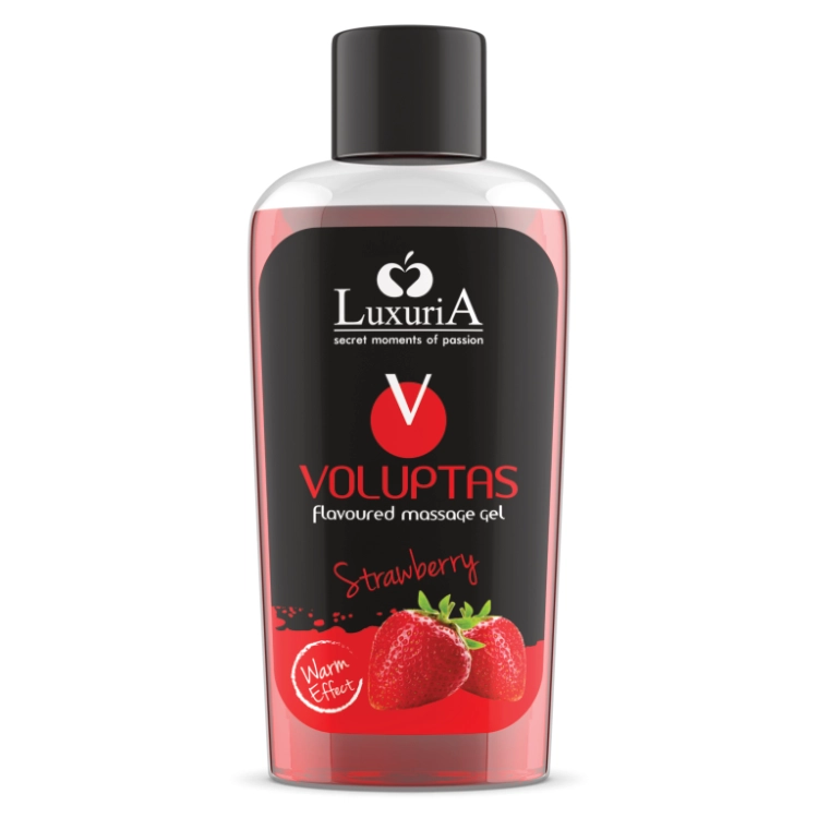 Voluptas Strawberry 100 ml – Essbares Massagegel mit Erdbeergeschmack & Wärmeeffekt