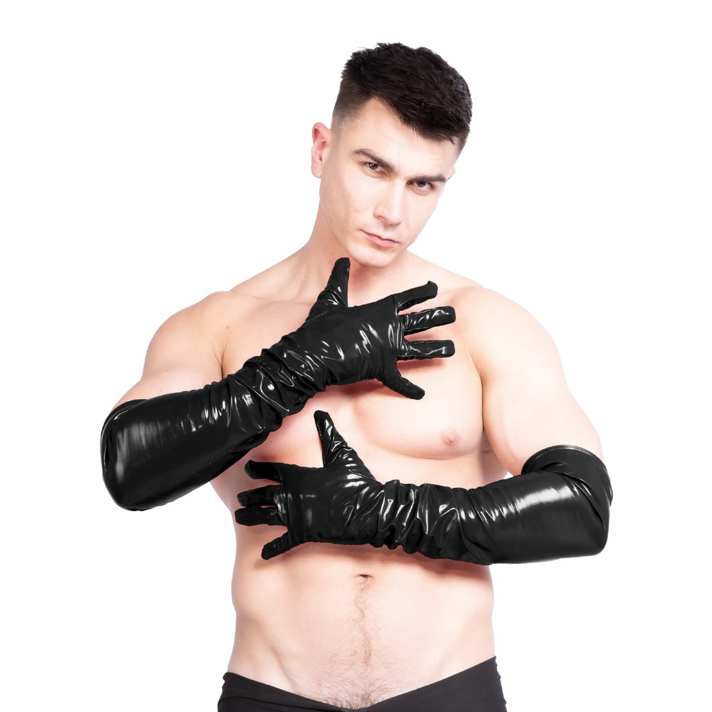 [JGP1.BLKL] Honour lange PVC-Handschuhe – Schwarz – Grösse L