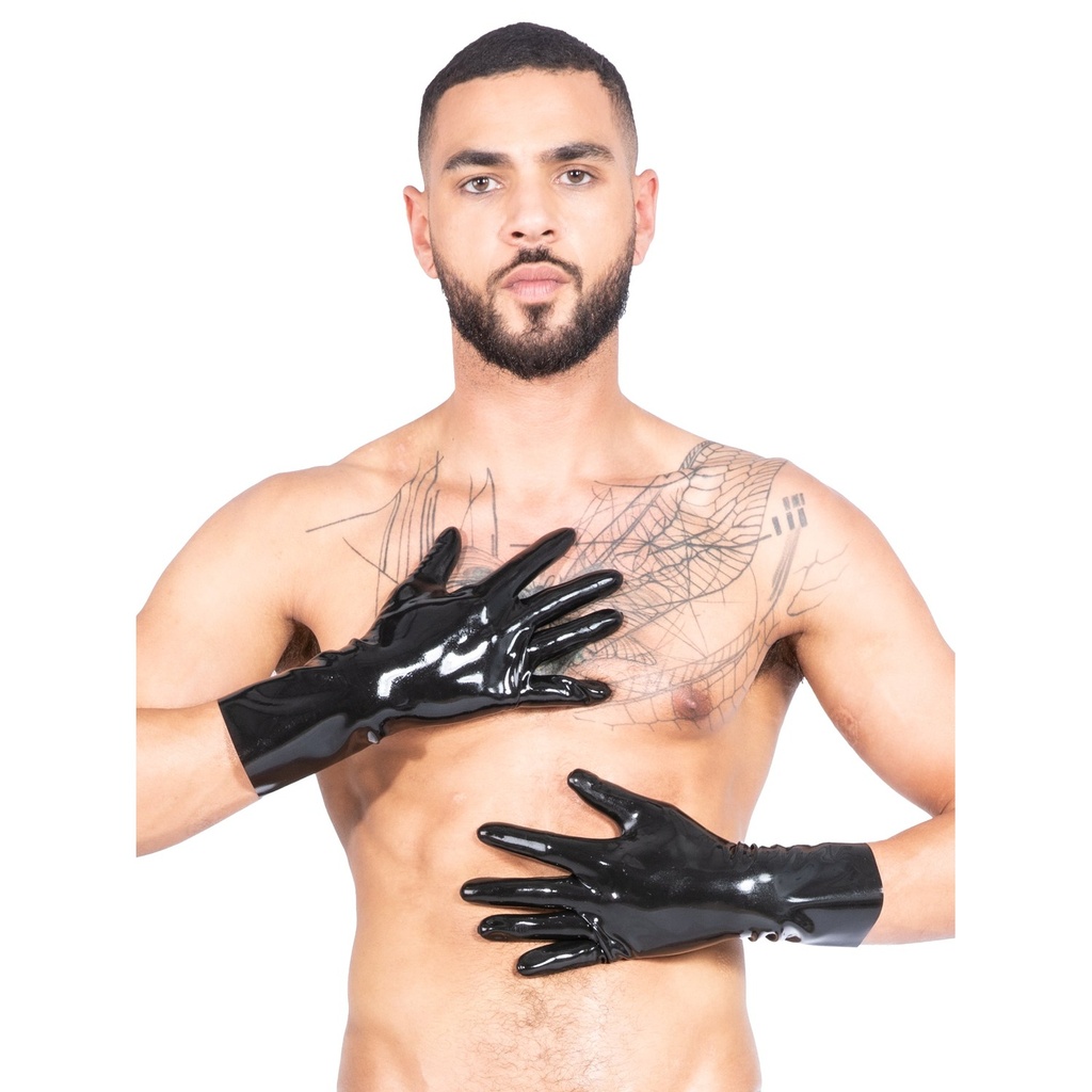 Honour kurze Latexhandschuhe – Schwarz – Grösse M