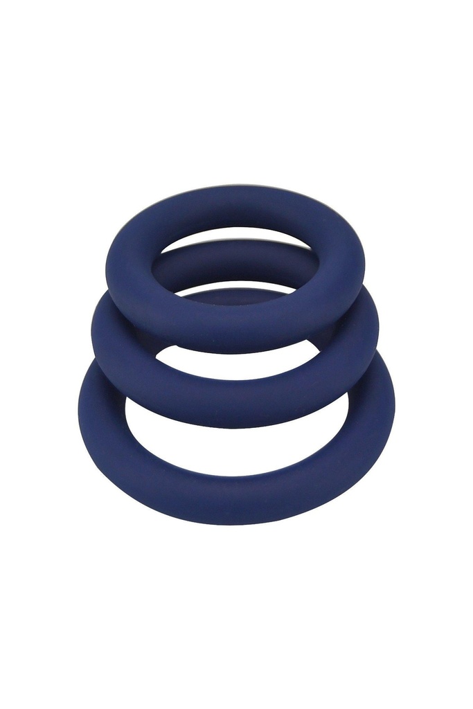 Silikon-Cockringe extra dick – 3er-Pack (schwarz)