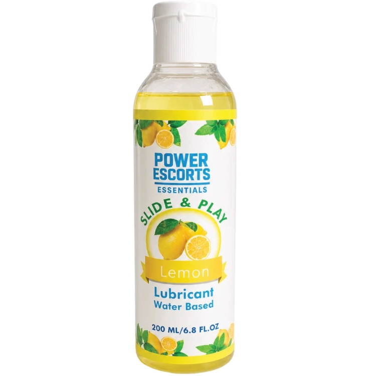 Power Escorts DR09 – Slide & Play Gleitgel auf Wasserbasis (Zitrone, 200 ml, mit Hyaluron)