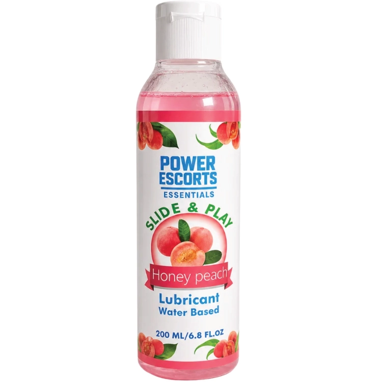 Power Escorts DR11 – Slide & Play Gleitgel auf Wasserbasis (Honig-Pfirsich, 200 ml, mit Hyaluron)