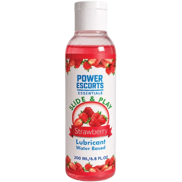 Power Escorts DR07 – Slide & Play Gleitgel auf Wasserbasis (Erdbeere, 200 ml, mit Hyaluron)