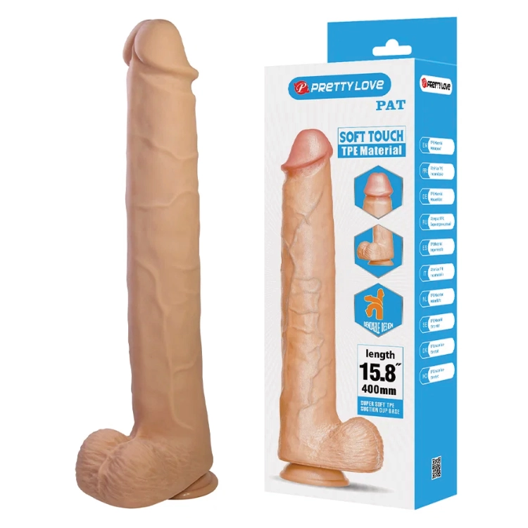 Pretty Love Pat – XXL Dildo 40 cm mit Saugnapf – Nude