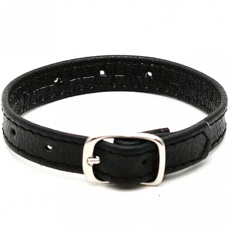Lux Up Leather Cock Ring Black – De Luxe Nappa-Leder Penisband