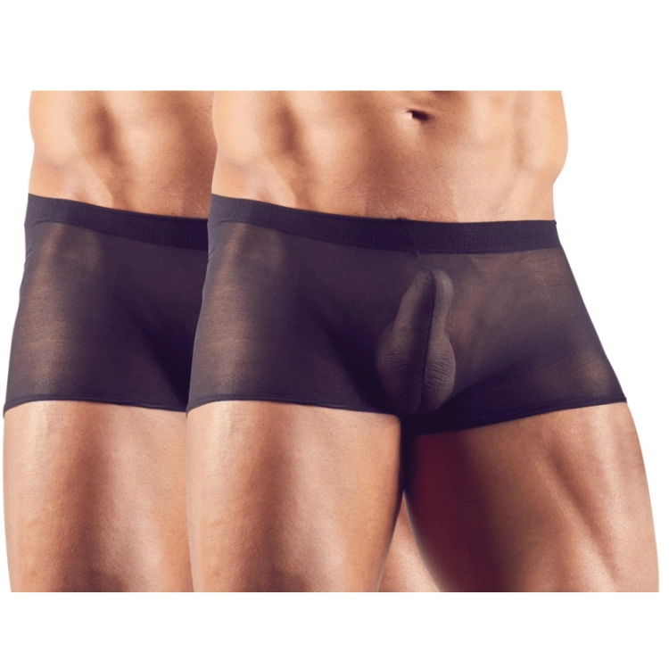 Svenjoyment Transparente Herrenshorts – 2er-Pack – Schwarz
