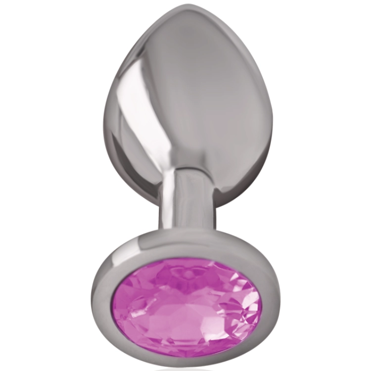 INTENSE Analplug mit rosa Kristall – Metall – S – 7 cm
