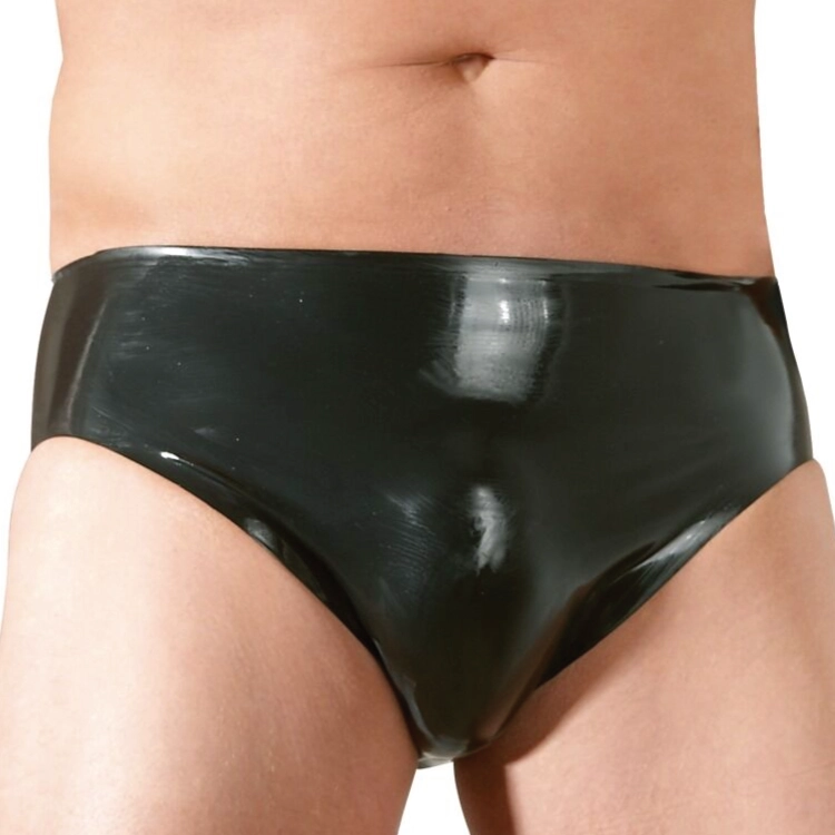 Latex-Slip für Männer mit integriertem Anal-Dildo – Schwarz (S)