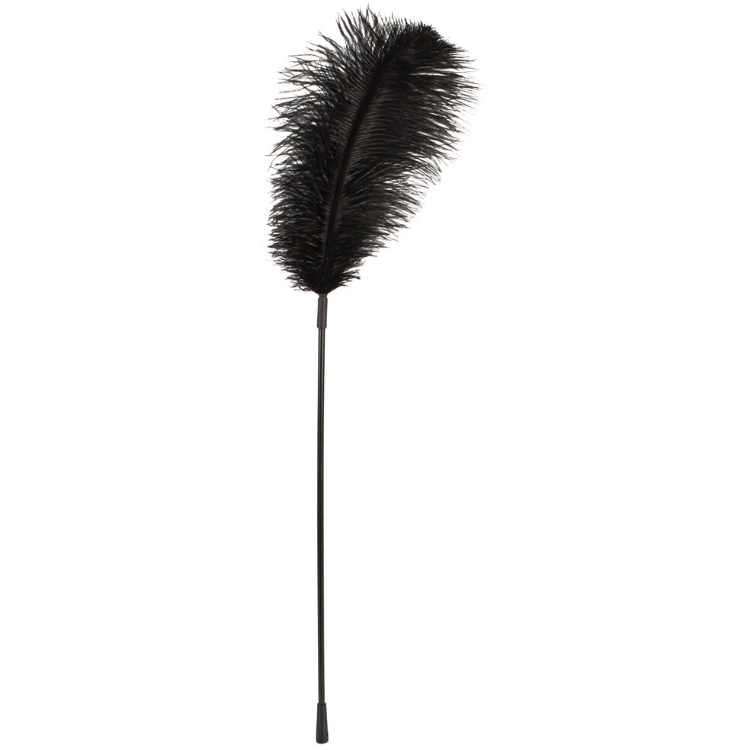 Federstab mit grosser weicher Feder – Schwarz – 38 cm Stablänge