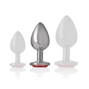 INTENSE – Metall-Analplug mit rotem Kristall – Grösse M